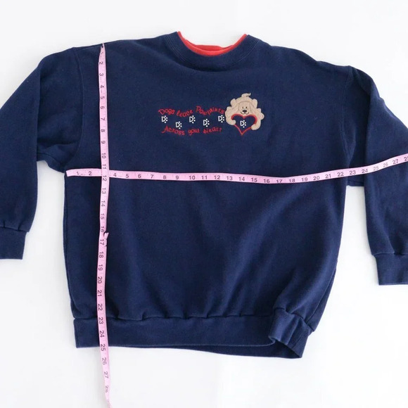 Vintage M&C Sportswear Navy Dogs Leave Paw Prints Crewneck Sweater L - Picture 4 of 11